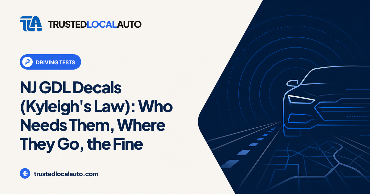 NJ GDL Decals (Kyleigh's Law): Who, Where, $100 Fine