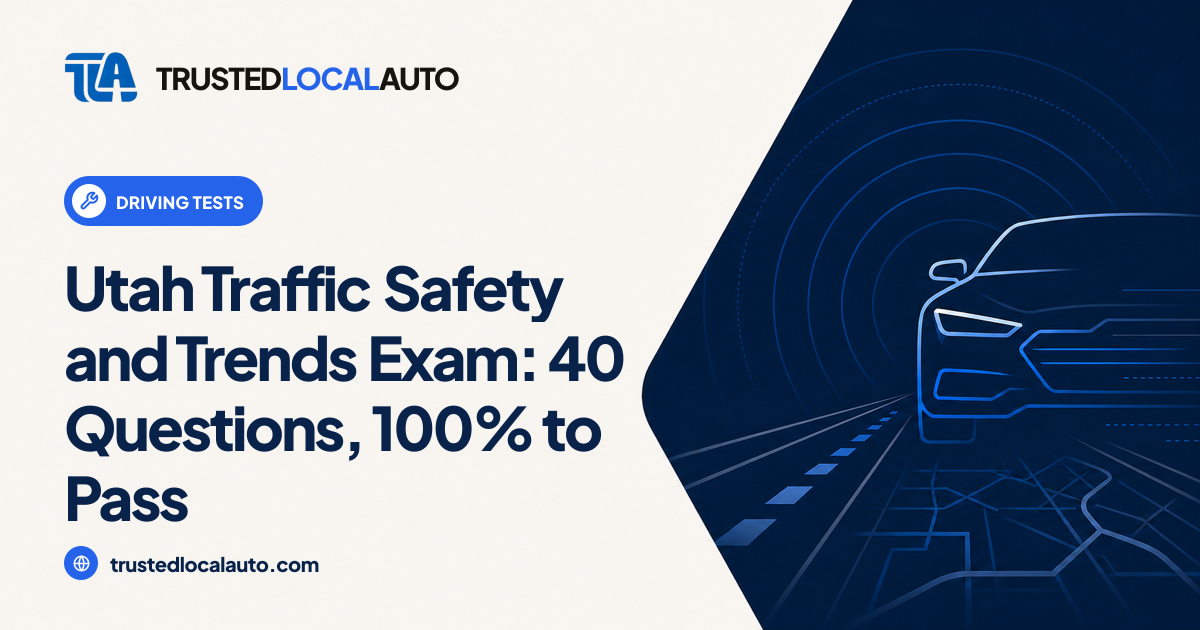 Utah Traffic Safety and Trends Exam: 100% to Pass
